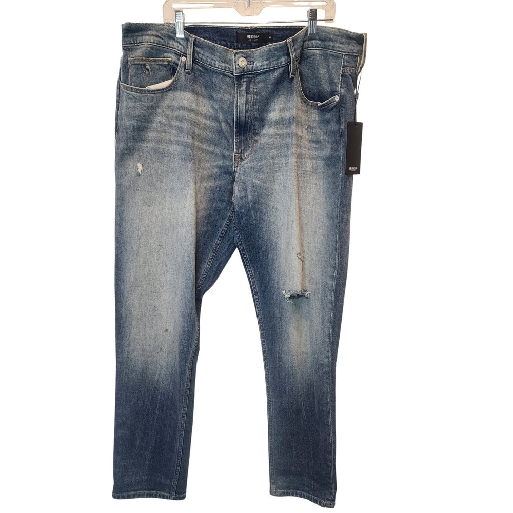 HUDSON Zack Skinny Jean Men's Size 42 Gallery Wash Distressed Denim Pants